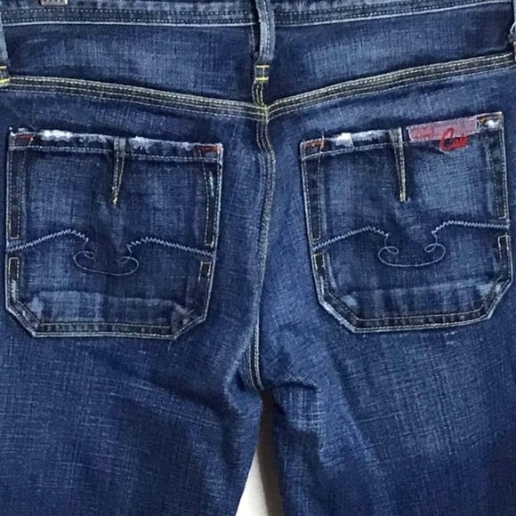 Vintage BLUE CULT Women Low Rise Slim Jeans 28x32 Y2K Grunge USA Dark Denim - Picture 11 of 11